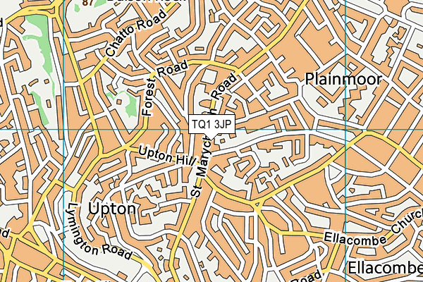 TQ1 3JP map - OS VectorMap District (Ordnance Survey)