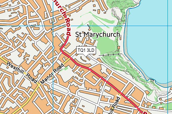 TQ1 3LD map - OS VectorMap District (Ordnance Survey)