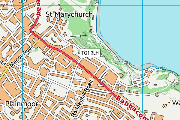 TQ1 3LH map - OS VectorMap District (Ordnance Survey)