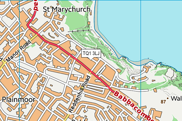 TQ1 3LJ map - OS VectorMap District (Ordnance Survey)