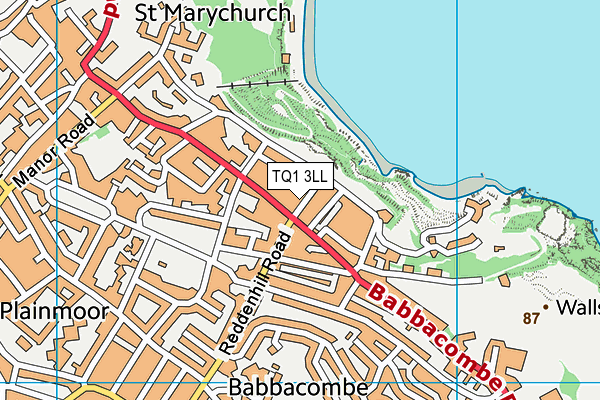TQ1 3LL map - OS VectorMap District (Ordnance Survey)