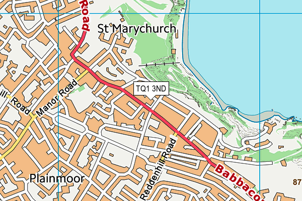TQ1 3ND map - OS VectorMap District (Ordnance Survey)