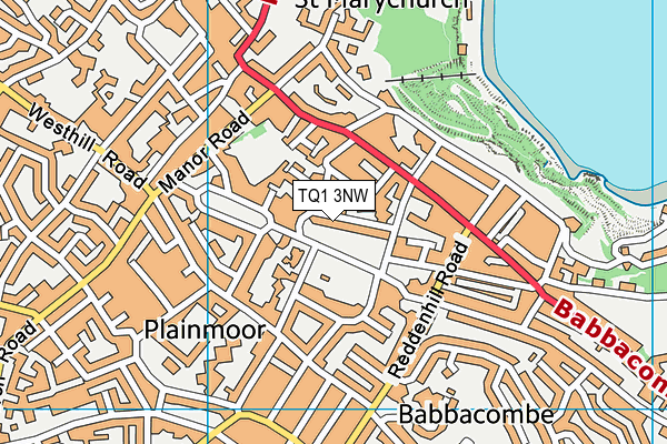 TQ1 3NW map - OS VectorMap District (Ordnance Survey)