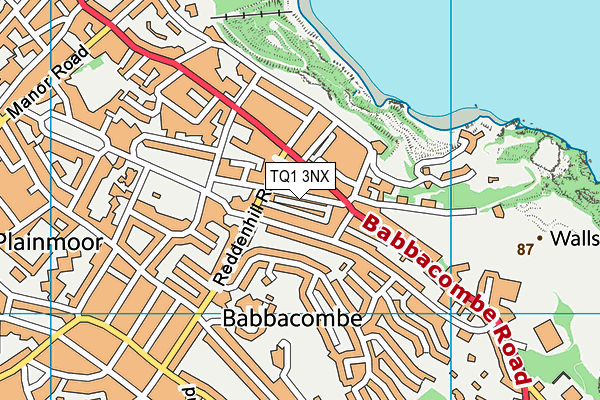TQ1 3NX map - OS VectorMap District (Ordnance Survey)