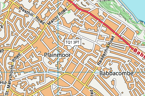 TQ1 3PT map - OS VectorMap District (Ordnance Survey)