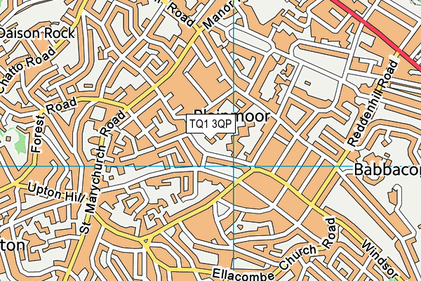 TQ1 3QP map - OS VectorMap District (Ordnance Survey)