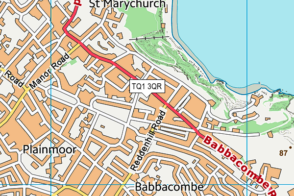 TQ1 3QR map - OS VectorMap District (Ordnance Survey)