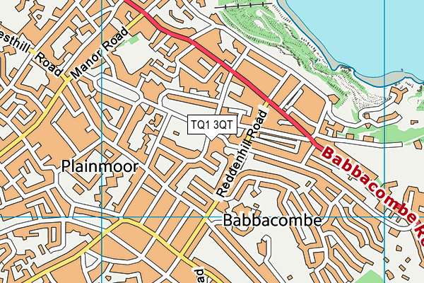 TQ1 3QT map - OS VectorMap District (Ordnance Survey)