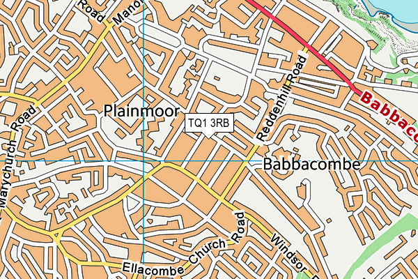 TQ1 3RB map - OS VectorMap District (Ordnance Survey)