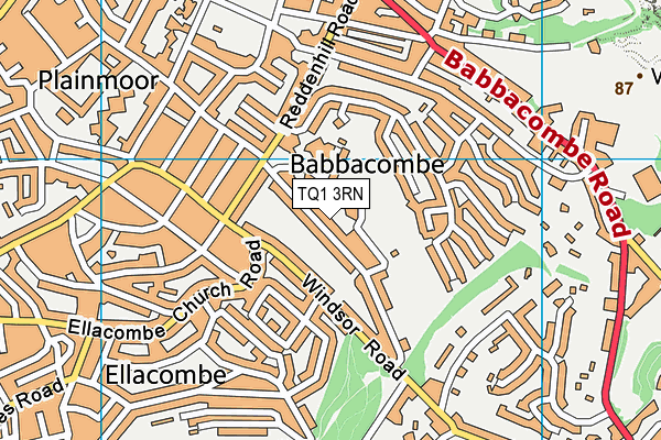 Babbacombe C Of E Primary School map (TQ1 3RN) - OS VectorMap District (Ordnance Survey)