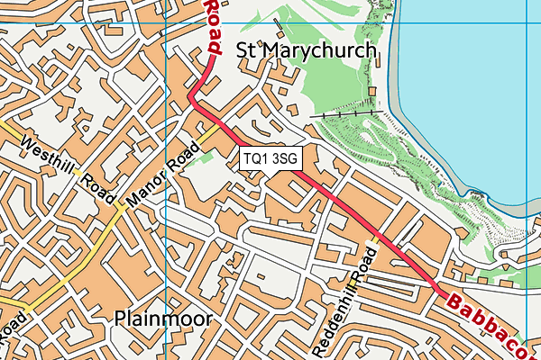 TQ1 3SG map - OS VectorMap District (Ordnance Survey)