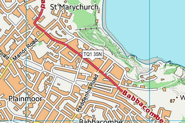 TQ1 3SN map - OS VectorMap District (Ordnance Survey)
