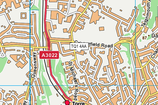 TQ1 4AA map - OS VectorMap District (Ordnance Survey)