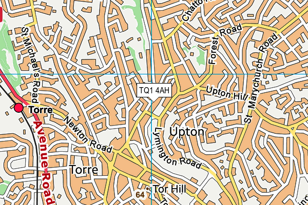 TQ1 4AH map - OS VectorMap District (Ordnance Survey)
