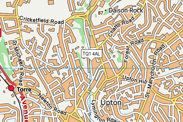 TQ1 4AL map - OS VectorMap District (Ordnance Survey)