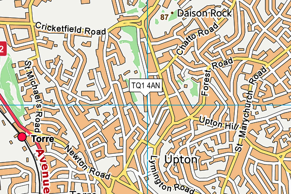 TQ1 4AN map - OS VectorMap District (Ordnance Survey)