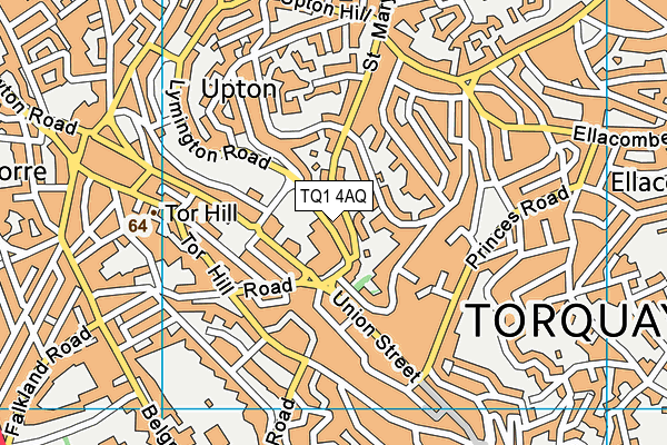 TQ1 4AQ map - OS VectorMap District (Ordnance Survey)