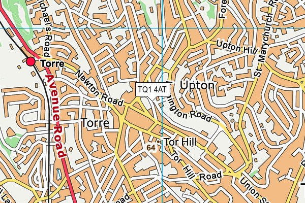 TQ1 4AT map - OS VectorMap District (Ordnance Survey)