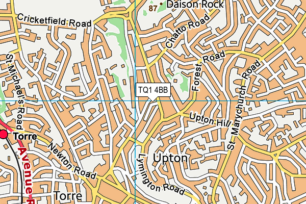TQ1 4BB map - OS VectorMap District (Ordnance Survey)