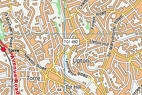 TQ1 4BD map - OS VectorMap District (Ordnance Survey)