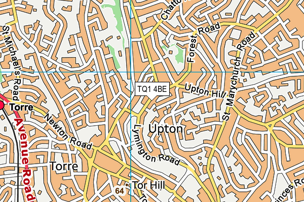 TQ1 4BE map - OS VectorMap District (Ordnance Survey)