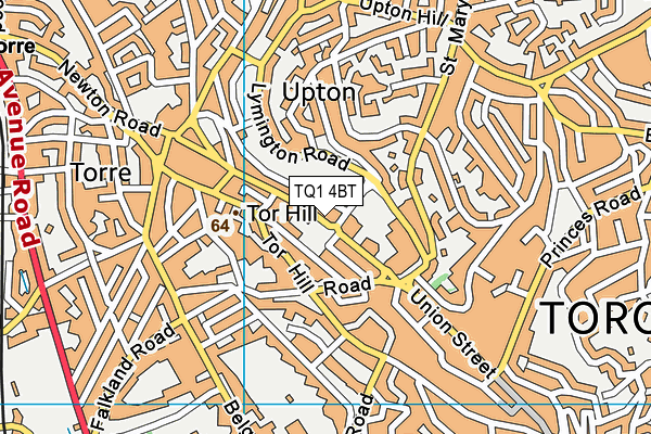 TQ1 4BT map - OS VectorMap District (Ordnance Survey)