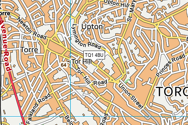 TQ1 4BU map - OS VectorMap District (Ordnance Survey)