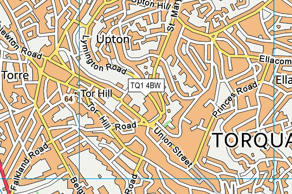 TQ1 4BW map - OS VectorMap District (Ordnance Survey)