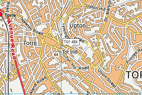 TQ1 4BX map - OS VectorMap District (Ordnance Survey)