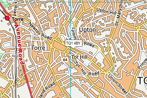 TQ1 4BY map - OS VectorMap District (Ordnance Survey)
