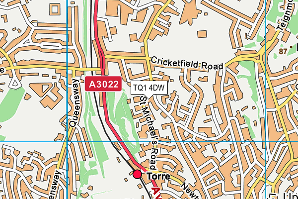 TQ1 4DW map - OS VectorMap District (Ordnance Survey)