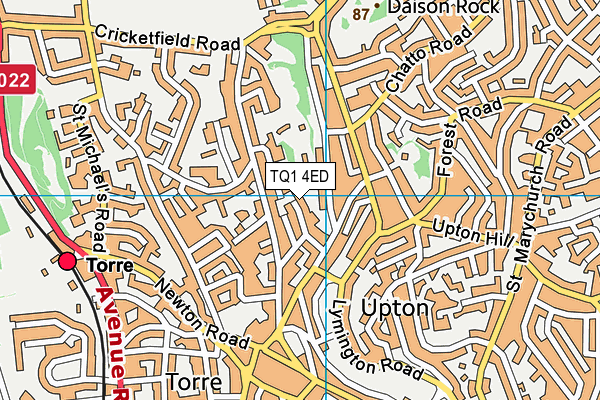 TQ1 4ED map - OS VectorMap District (Ordnance Survey)