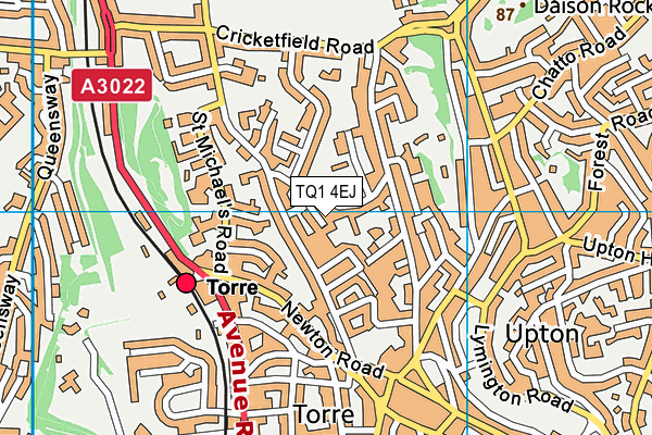 TQ1 4EJ map - OS VectorMap District (Ordnance Survey)