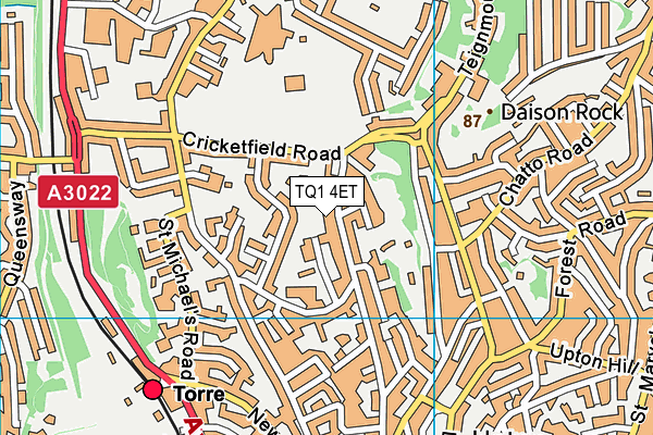 TQ1 4ET map - OS VectorMap District (Ordnance Survey)