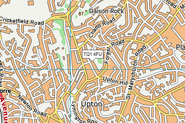 TQ1 4FU map - OS VectorMap District (Ordnance Survey)