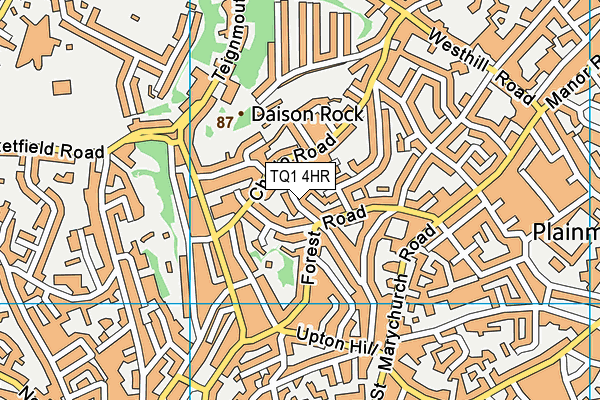 TQ1 4HR map - OS VectorMap District (Ordnance Survey)