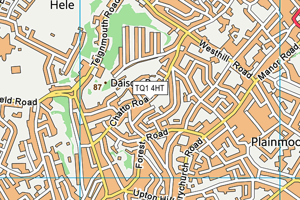 TQ1 4HT map - OS VectorMap District (Ordnance Survey)