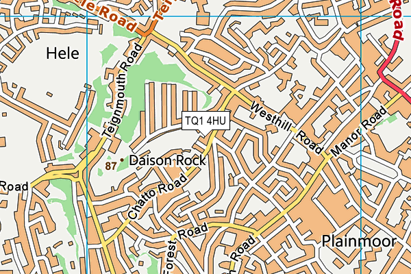 TQ1 4HU map - OS VectorMap District (Ordnance Survey)
