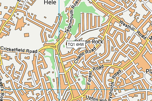 TQ1 4HW map - OS VectorMap District (Ordnance Survey)