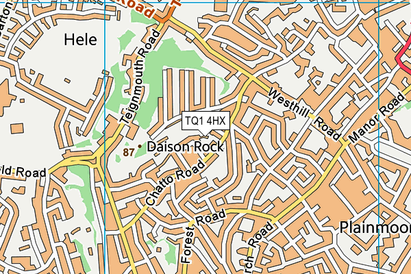 TQ1 4HX map - OS VectorMap District (Ordnance Survey)