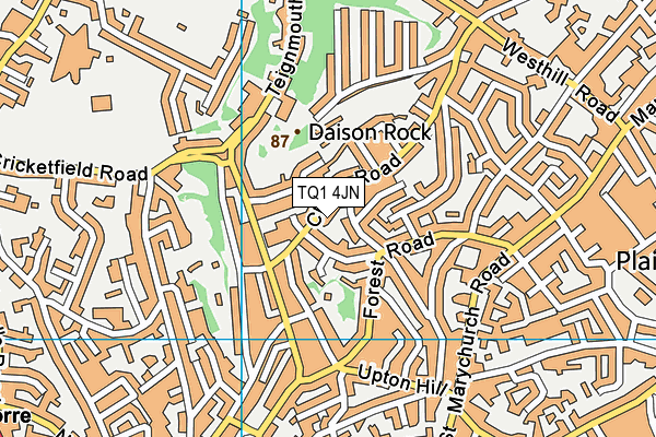 TQ1 4JN map - OS VectorMap District (Ordnance Survey)