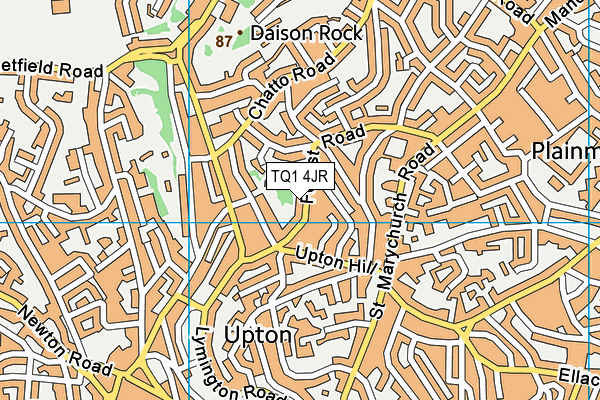 TQ1 4JR map - OS VectorMap District (Ordnance Survey)