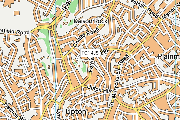TQ1 4JS map - OS VectorMap District (Ordnance Survey)
