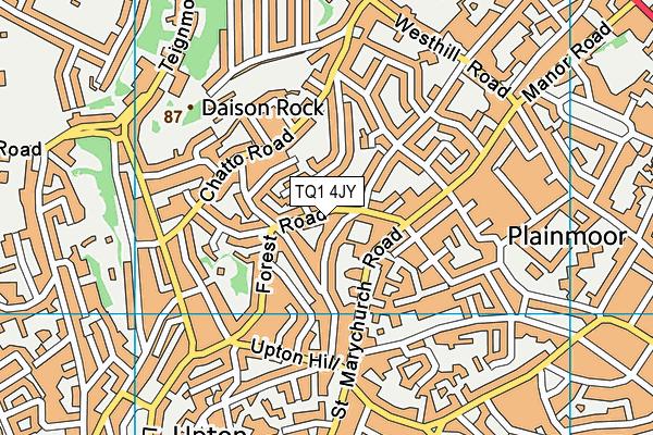 TQ1 4JY map - OS VectorMap District (Ordnance Survey)