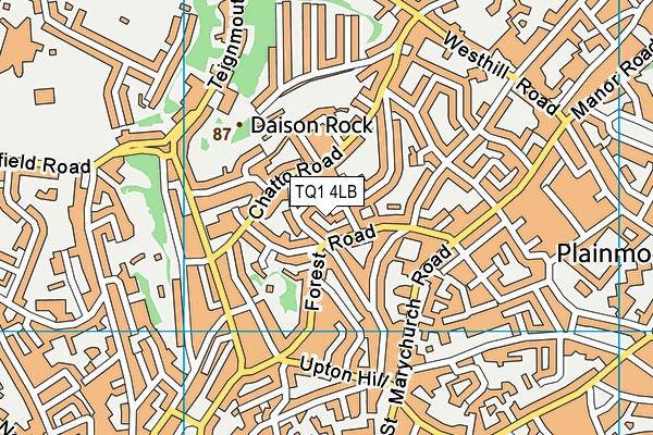 TQ1 4LB map - OS VectorMap District (Ordnance Survey)
