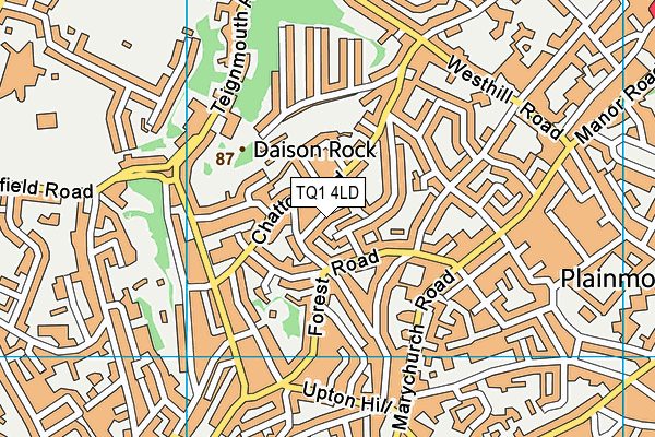 TQ1 4LD map - OS VectorMap District (Ordnance Survey)