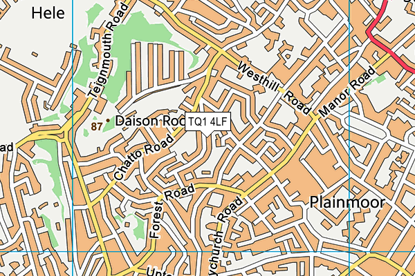 TQ1 4LF map - OS VectorMap District (Ordnance Survey)