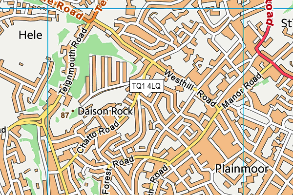 TQ1 4LQ map - OS VectorMap District (Ordnance Survey)