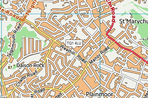 TQ1 4LU map - OS VectorMap District (Ordnance Survey)
