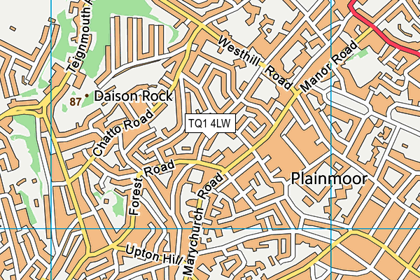TQ1 4LW map - OS VectorMap District (Ordnance Survey)